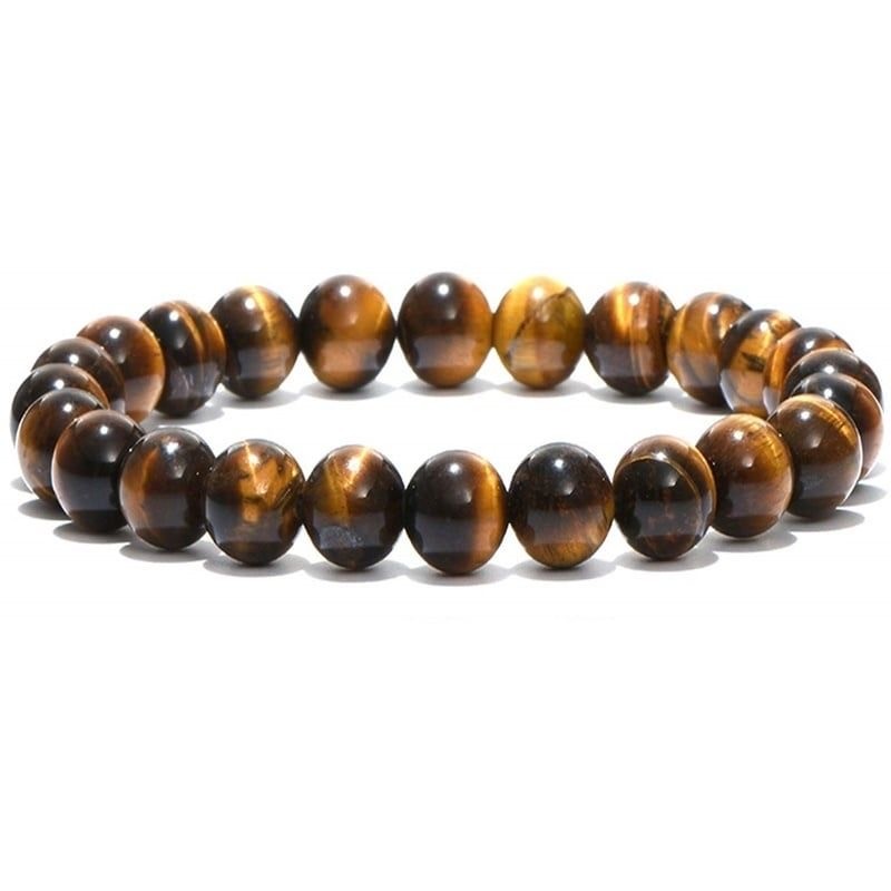 Golden-brown tiger's eye beaded bangle